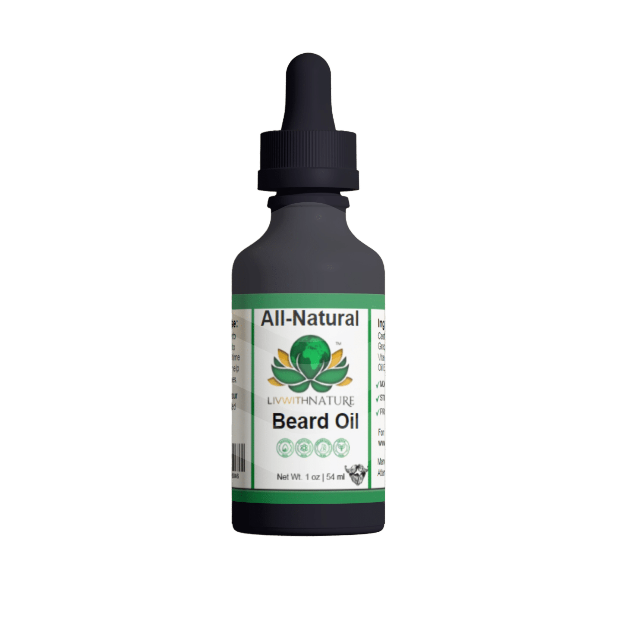 All - Natural Beard Oil for Nourishment, Growth & Shine - Liv With Nature