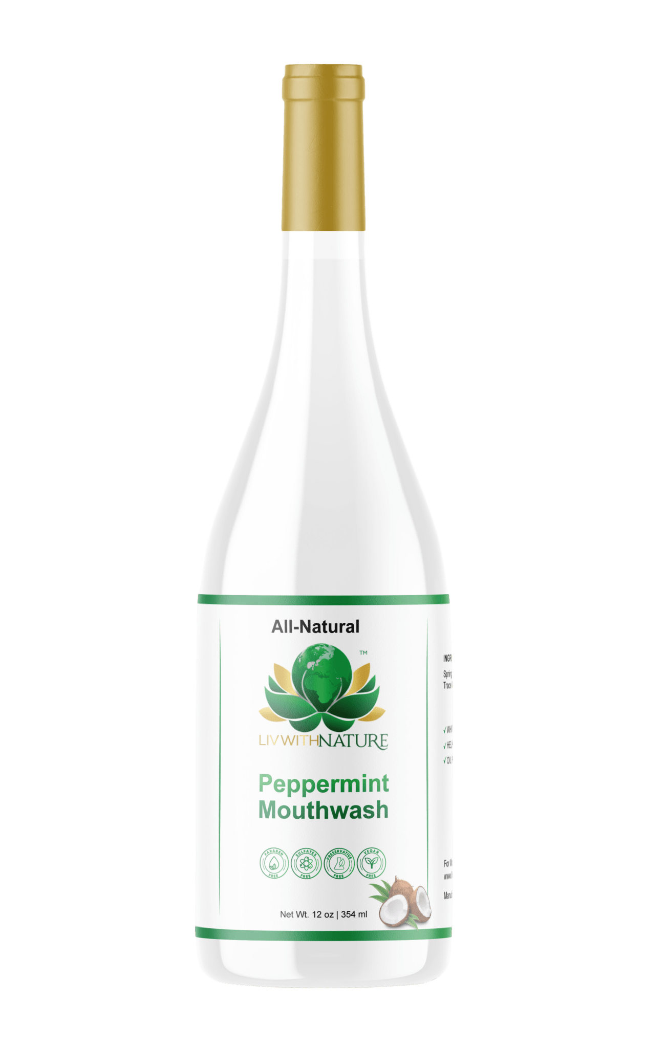 All - Natural Oral Care Bundle | Fluoride - Free Toothpaste, Oil Pulling Mouthwash & Bamboo Toothbrush - Liv With Nature