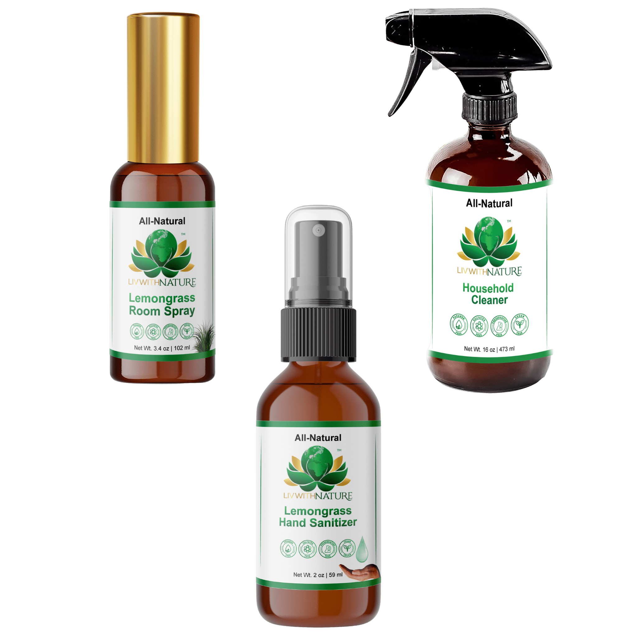 Home Cleaning Bundle | Non - Toxic, Plant - Based Essentials for a Naturally Clean Home - Liv With Nature
