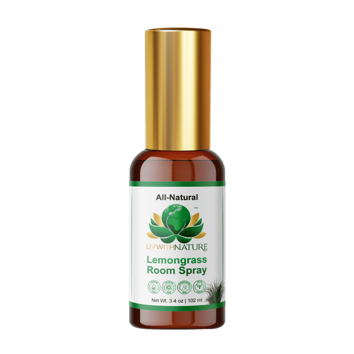 Lemongrass Room & Linen Spray | All - Natural Air Freshener for Home, Linens & Everyday Refresh - Liv With Nature