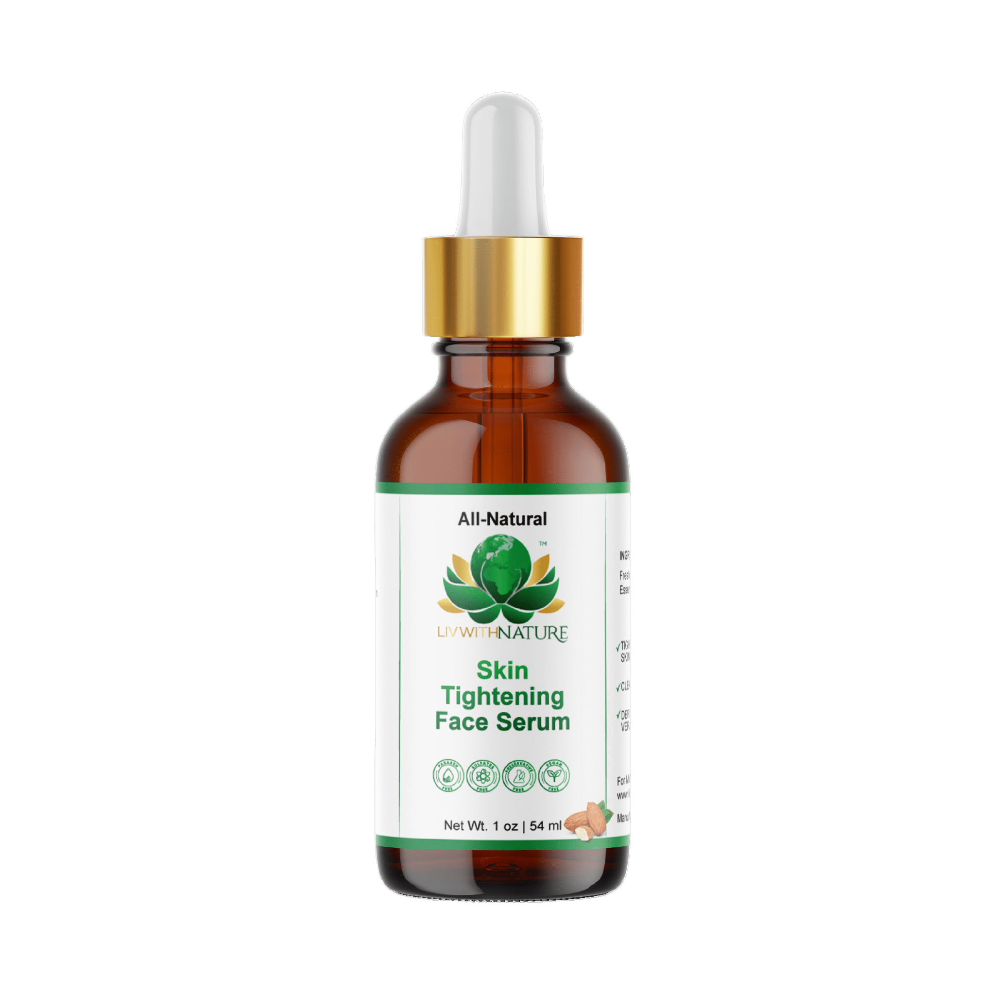 Skin Firming Face Serum | All - Natural, Chemical - Free Formula for Tighter, Youthful Skin - Liv With Nature